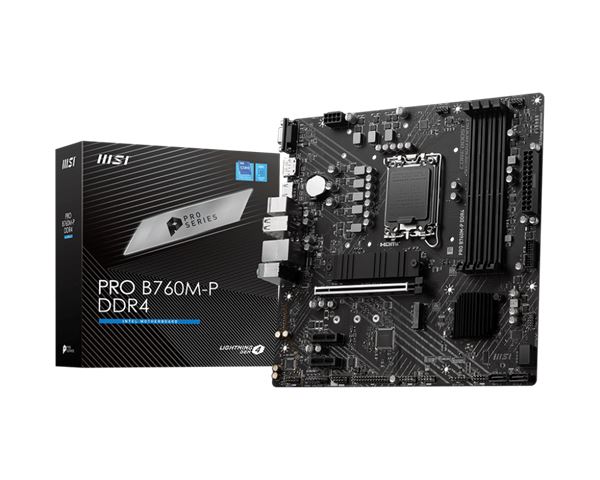 MSI PRO B760M-P, Intel B760, LGA 1700, DDR4, mATX, 7E02-001R