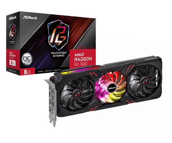VGA ASR RX7600 Phantom Gaming 8G OC