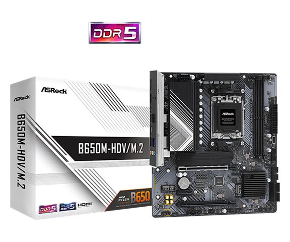 Asrock Matič na ploč a B650M-HDV/M.2, AMD B650, DDR5, mATX, s. AM5