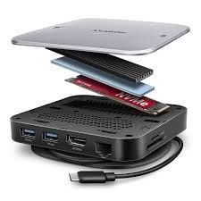 USB HUB 2xUSB 3.2 (USB-A), SATA/NVMe M.2, HDMI, SD/micr...