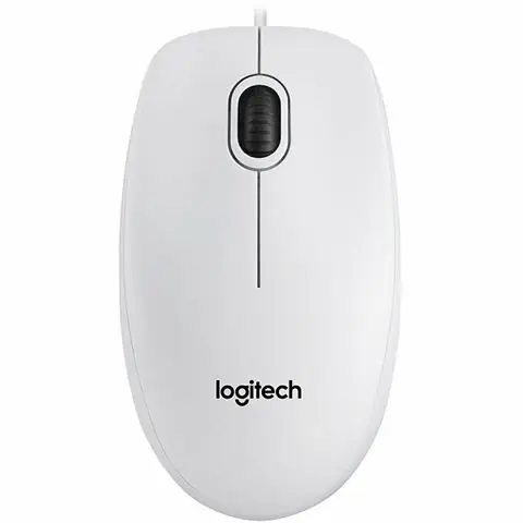 Miš žični Logitech B100 optical USB, bijeli-0