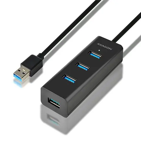 AXAGON HUE-S2BL 4x USB3.0 Charging Hub 1.2m Cable, MicroUSB Charging-0