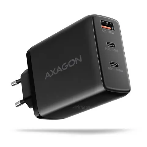 AXAGON ACU-DPQ100 zidni punjač 1xUSB-A QC4, 2xUSB-C PD 65/100W, crni-0