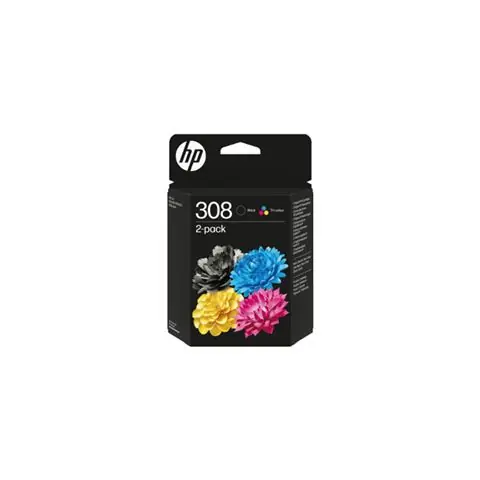 SUP INK HP 6L6S6UE 308 Black/Tri-Color Combo 2-Pack-0