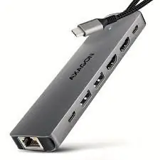 USB HUB AXAGON HMC-7HX2, 2xUSB3.2 Gen 2, 1xUSB-C, 2xHDMI, GLAN-0