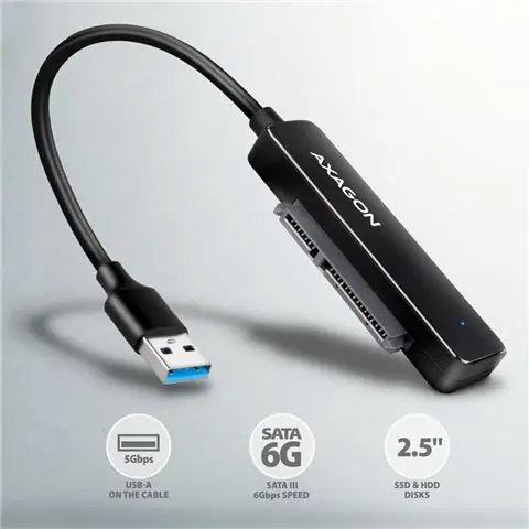 HDD DOD Ladica 2.5" SATA -> USB3.2, Black, ADSA-FP2A, AXA-0