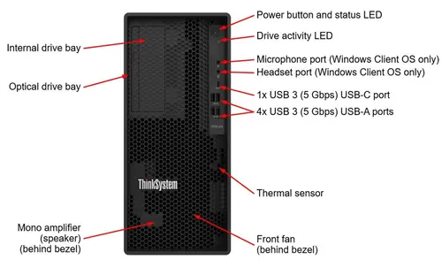 Lenovo ThinkSystem ST45 V3 Server, 7DH5100AEA  AMD 4124P (4C) 16GB 2x480-2