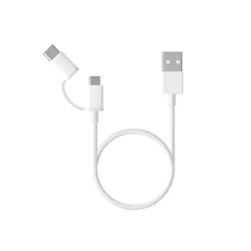 Mi 2-in-1 USB Cable Micro USB to Type C 30cm white-0