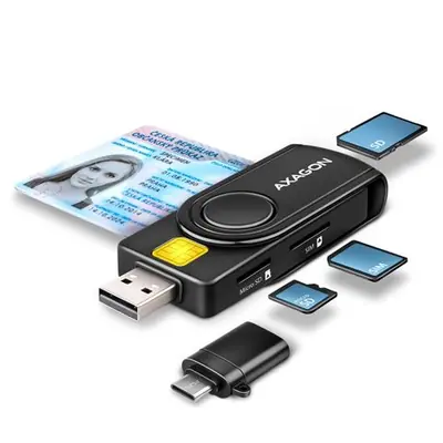 Čitač pametnih kartica AXAGON CRE-SMP2A USB 2.0 Pocket ... Čitač pametnih kartica AXAGON CRE-SMP2A USB 2.0 Pocket ...