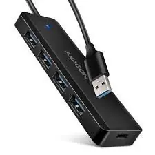USB HUB 4 x USB 3.2 Gen1, USB-AM, 19cm, USB-C power IN,...
