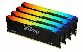 MEM DDR4 64GB (4x16) 3600MHz Kingston FURY Beast RGB KF...