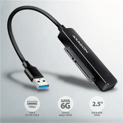 HDD DOD Ladica 2.5" SATA -> USB3.2, Black, ADSA-FP2A, A...