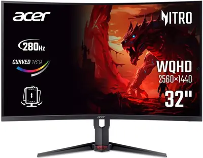 XZ323QUZ1bmiiprx, 31.5"/Curved/VA/2560x1440/280Hz/DP/HD...