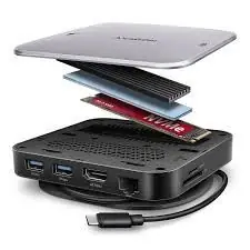 USB HUB 2xUSB 3.2 (USB-A), SATA/NVMe M.2, HDMI, SD/micr... USB HUB 2xUSB 3.2 (USB-A), SATA/NVMe M.2, HDMI, SD/micr...