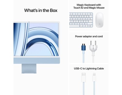 Apple iMac 24 inch M3 8C CPU, 10C GPU, 8GB RAM, 256GB SSD Blue (mqrq3cr/a) 129368