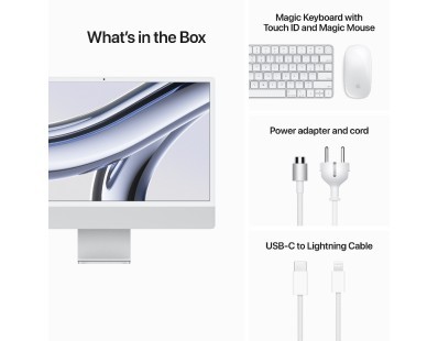 Apple iMac 24 inch M3 8C CPU, 10C GPU, 8GB RAM, 256GB SSD Silver (mqrj3cr/a) 129382